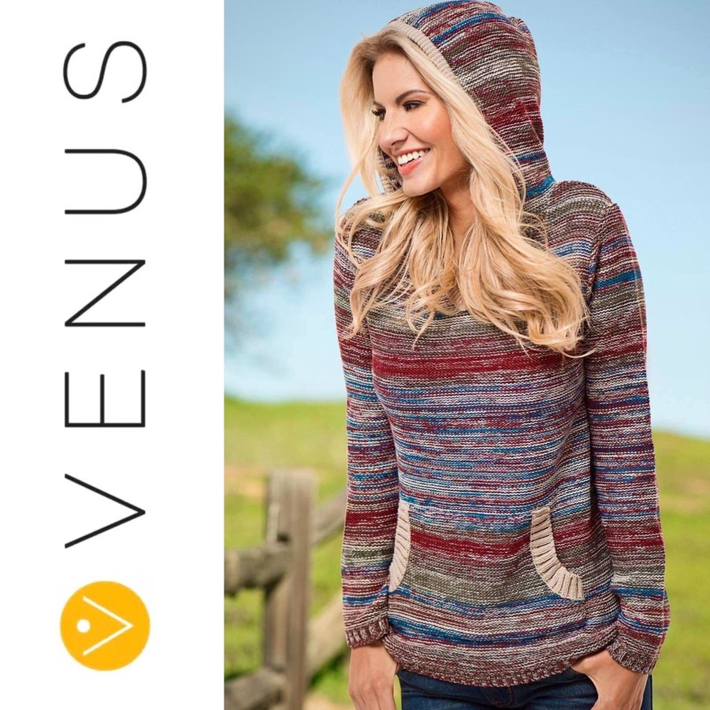 VENUS Knit Hooded Sweater, size S, EUC